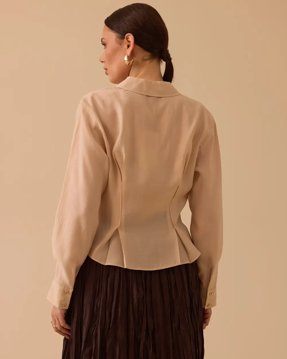 Pile Detaylı Bel Boy Gömlek