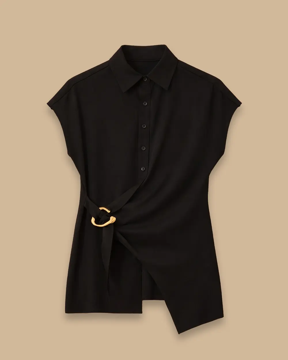 Bağlama Detaylı Tokalı Gömlek