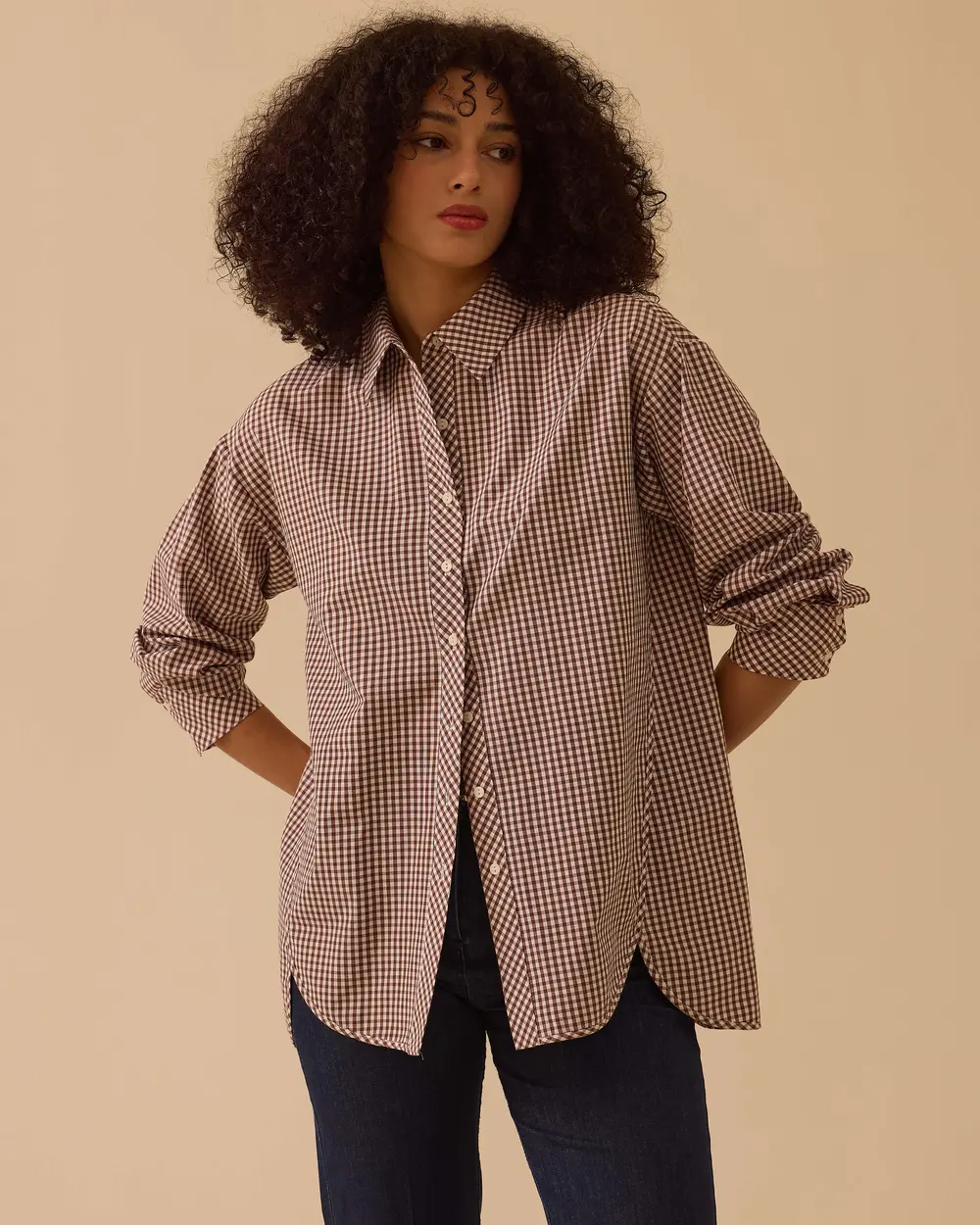 Düğmeli Pötikare Gömlek