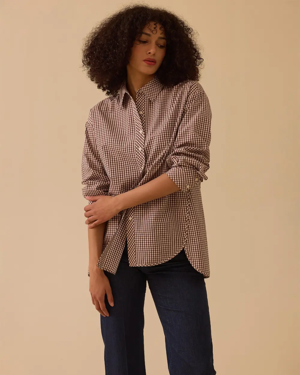 Buttoned Gingham Shirt