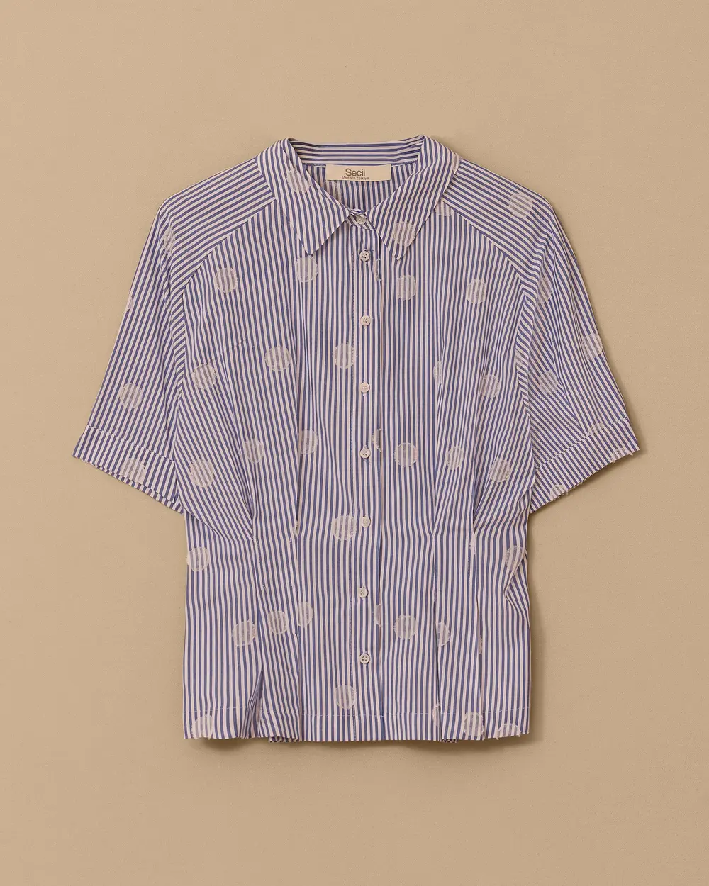 Striped Pleated Patterned Shirt