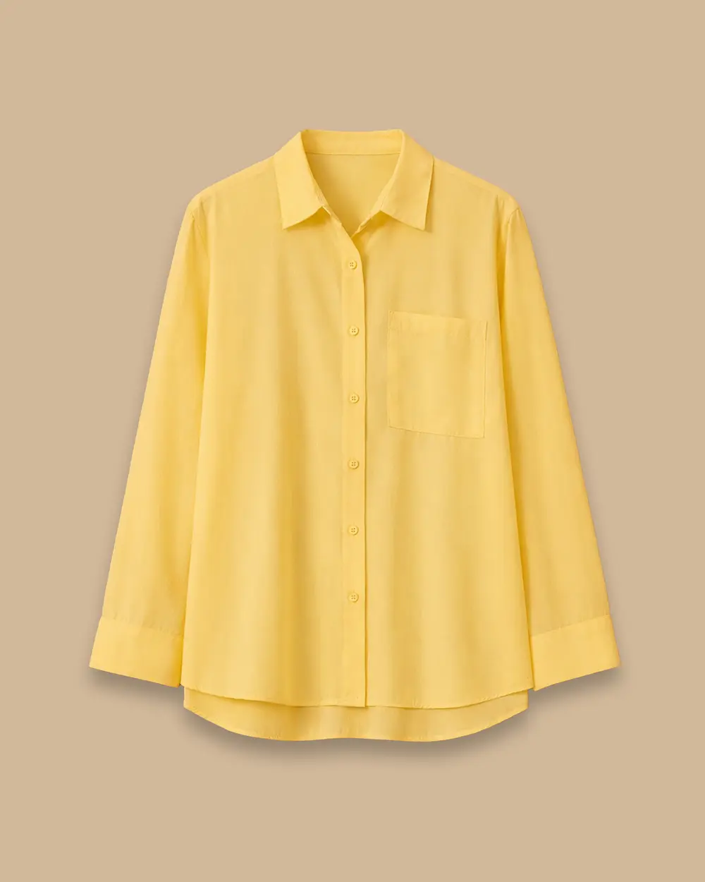 Oversize Basic Keten Gömlek