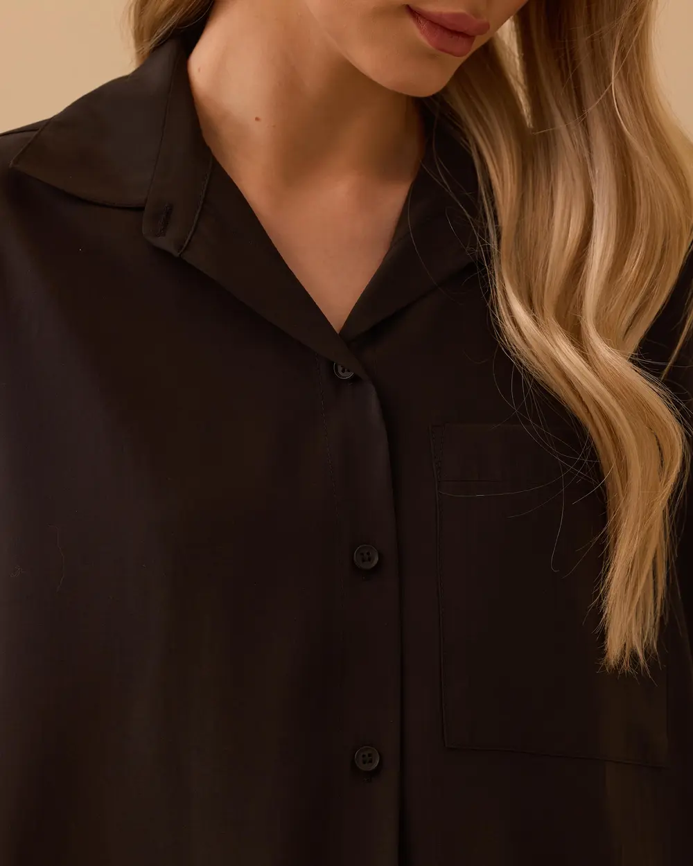 Oversize Basic Keten Gömlek