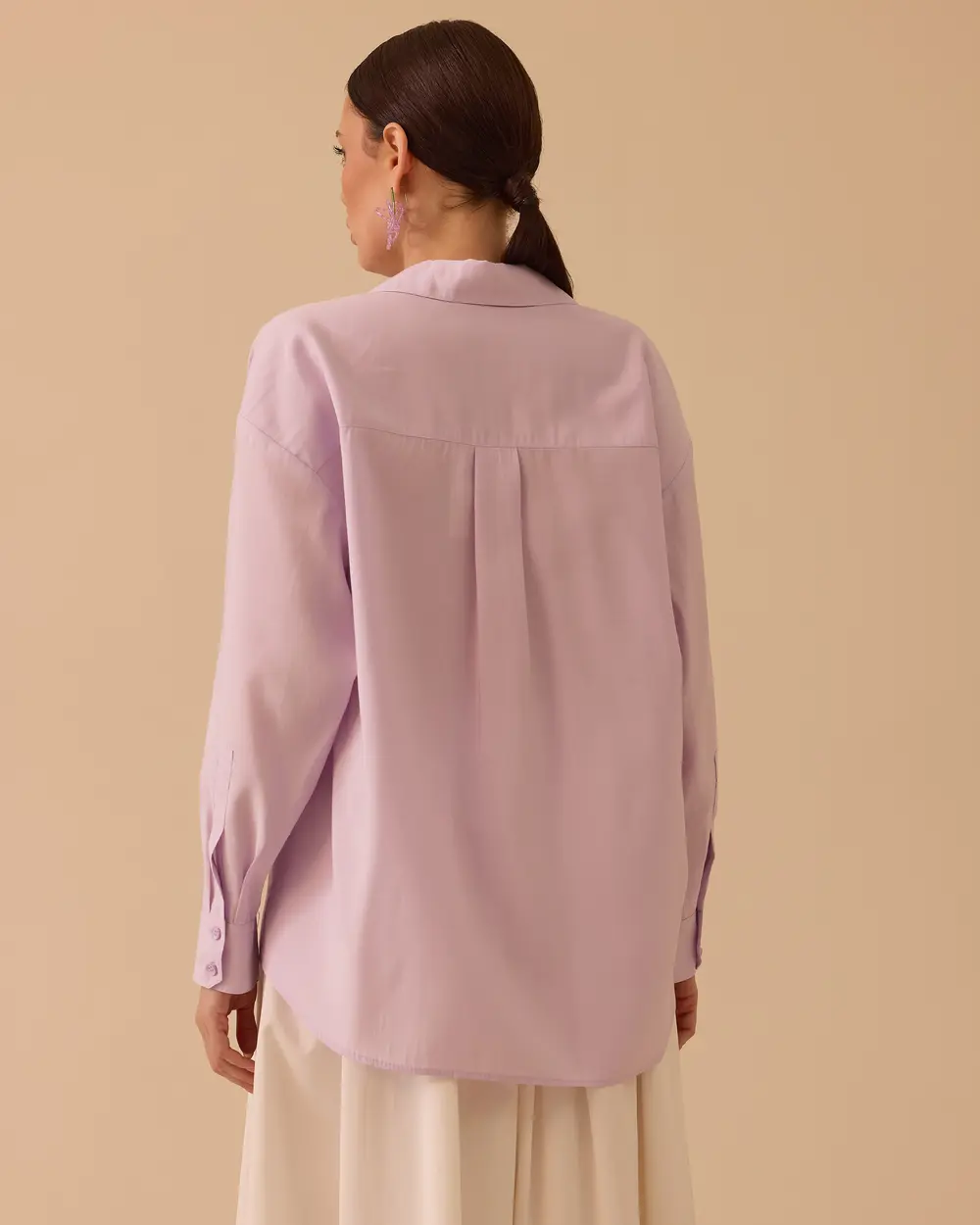 Oversize Basic Keten Gömlek