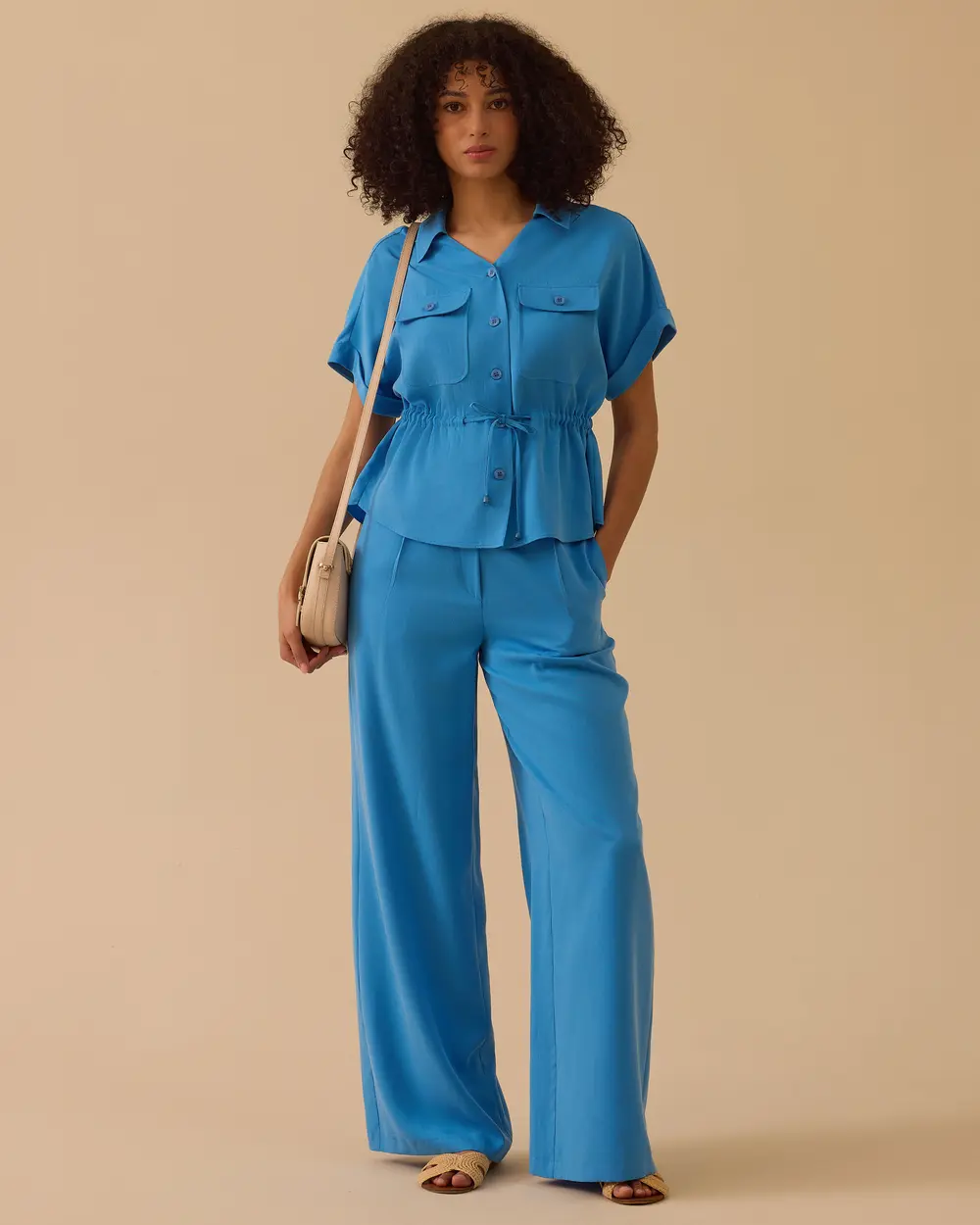 Elastic Waist Pocket Detailed Shirt