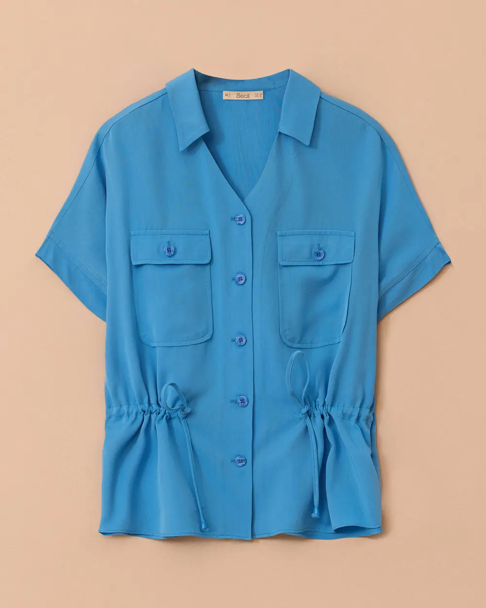 Elastic Waist Pocket Detailed Shirt