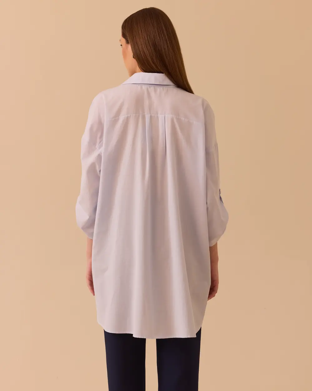 Oversize Katlanabilir Kollu Gömlek