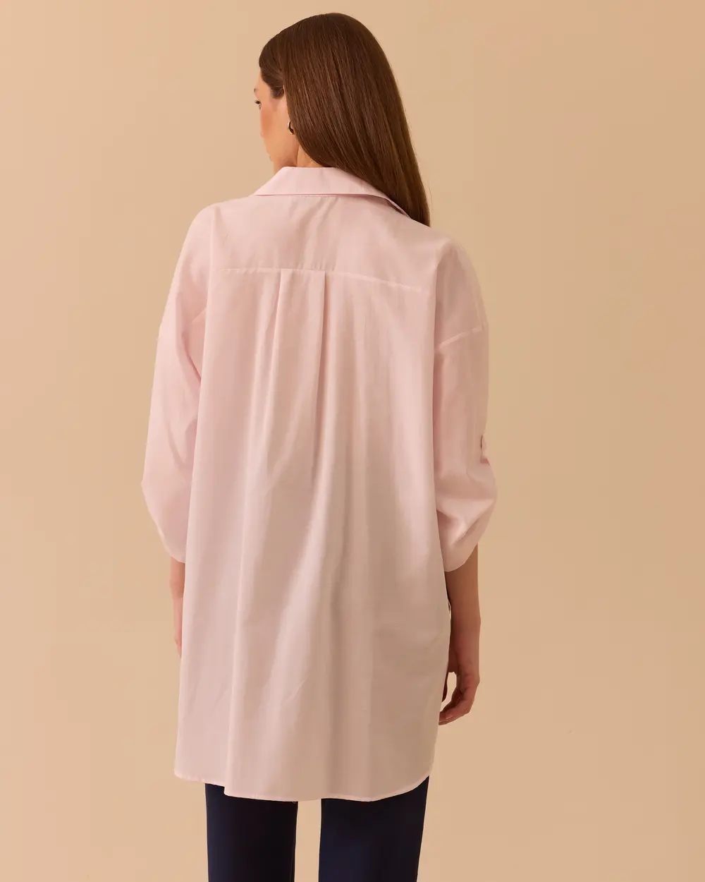 Oversize Katlanabilir Kollu Gömlek