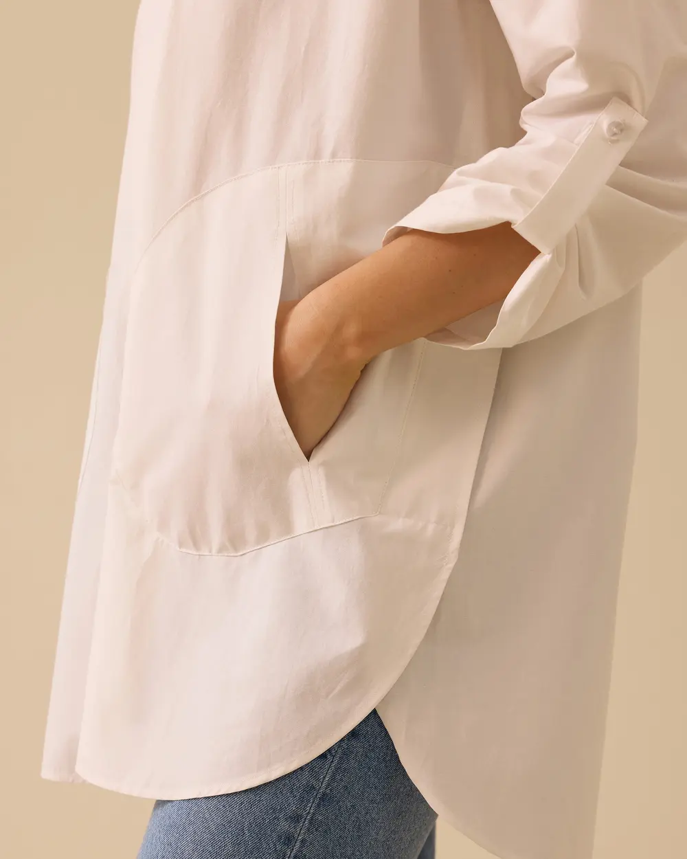 Oversized Foldable Sleeve Shirt