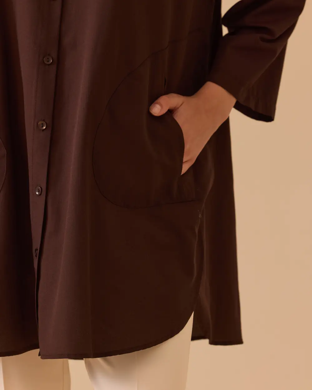 Oversize Katlanabilir Kollu Gömlek