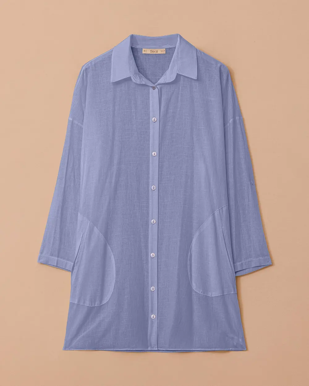 Oversized Relaxed-Fit Linen-Look Shirt