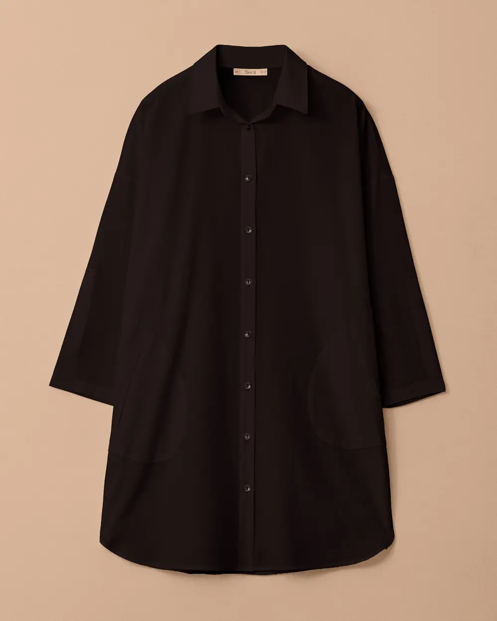 Oversize Rahat Kesim Keten Görünümlü Gömlek