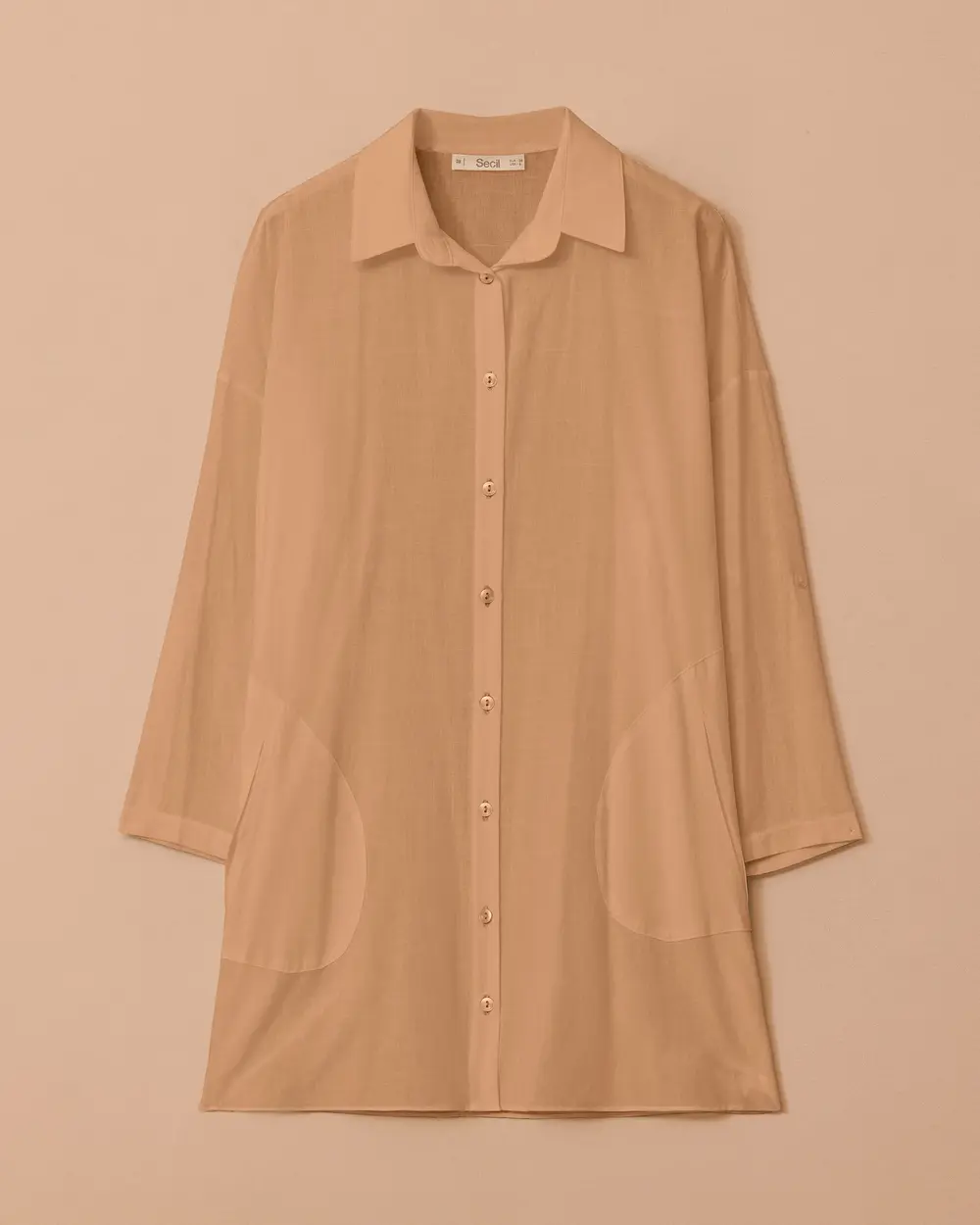 Oversized Relaxed-Fit Linen-Look Shirt