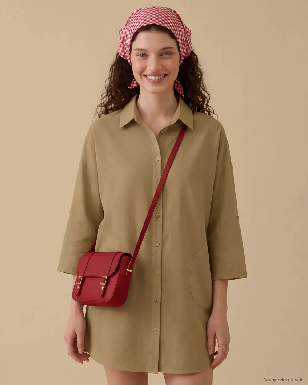 Oversize Rahat Kesim Keten Görünümlü Gömlek