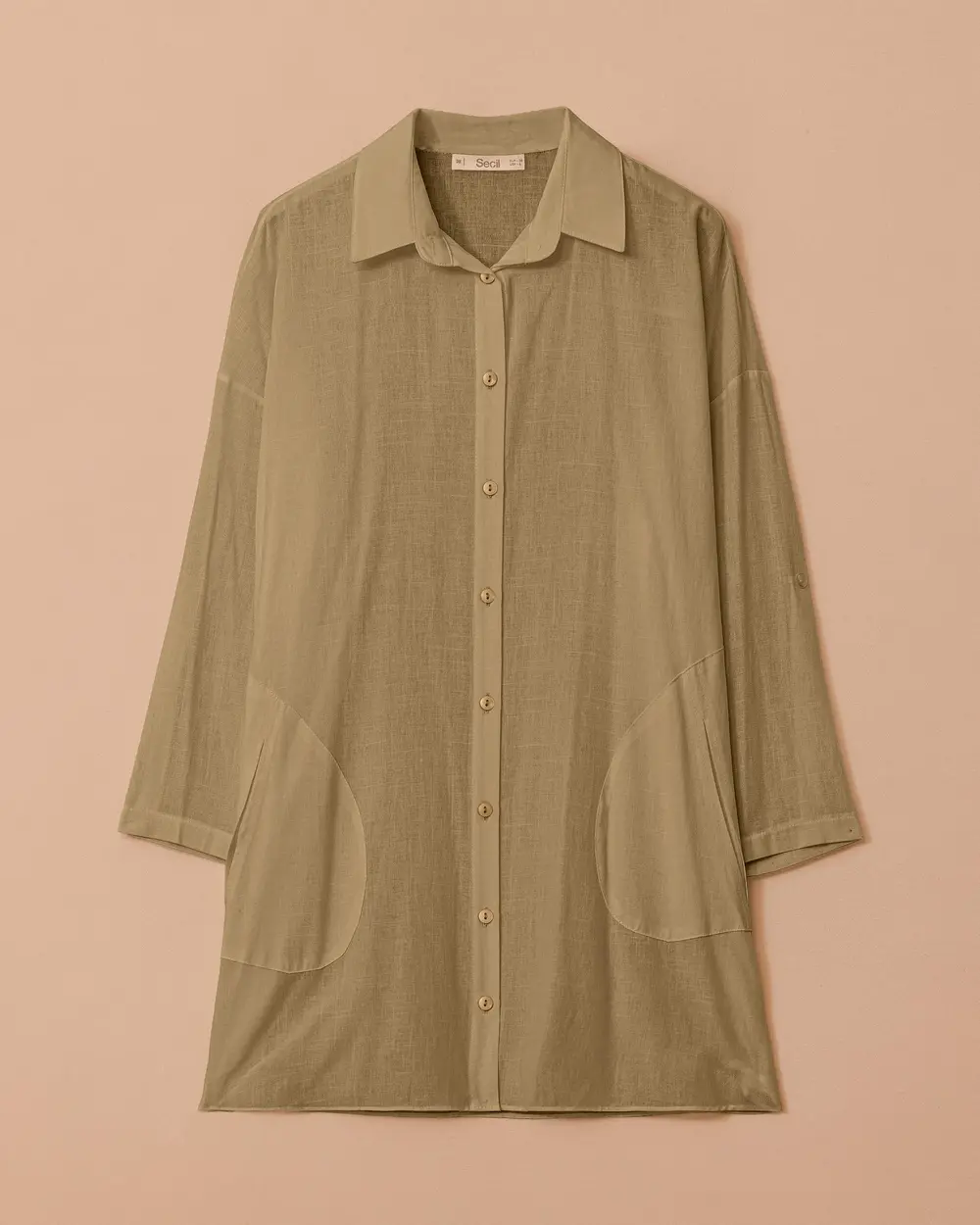 Oversized Relaxed-Fit Linen-Look Shirt