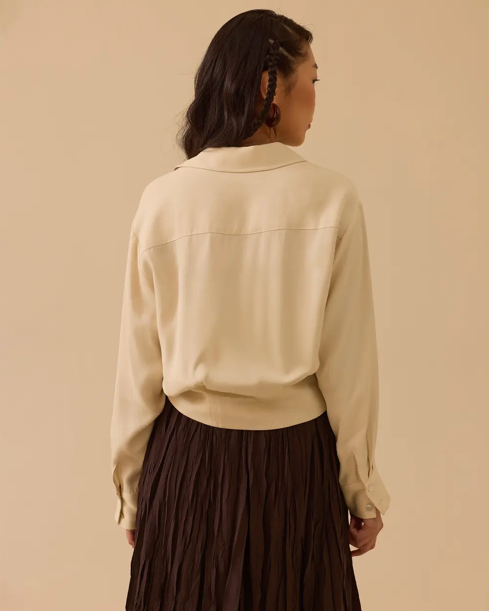 Pile Detaylı Aksesuarlı Bel Boy Gömlek