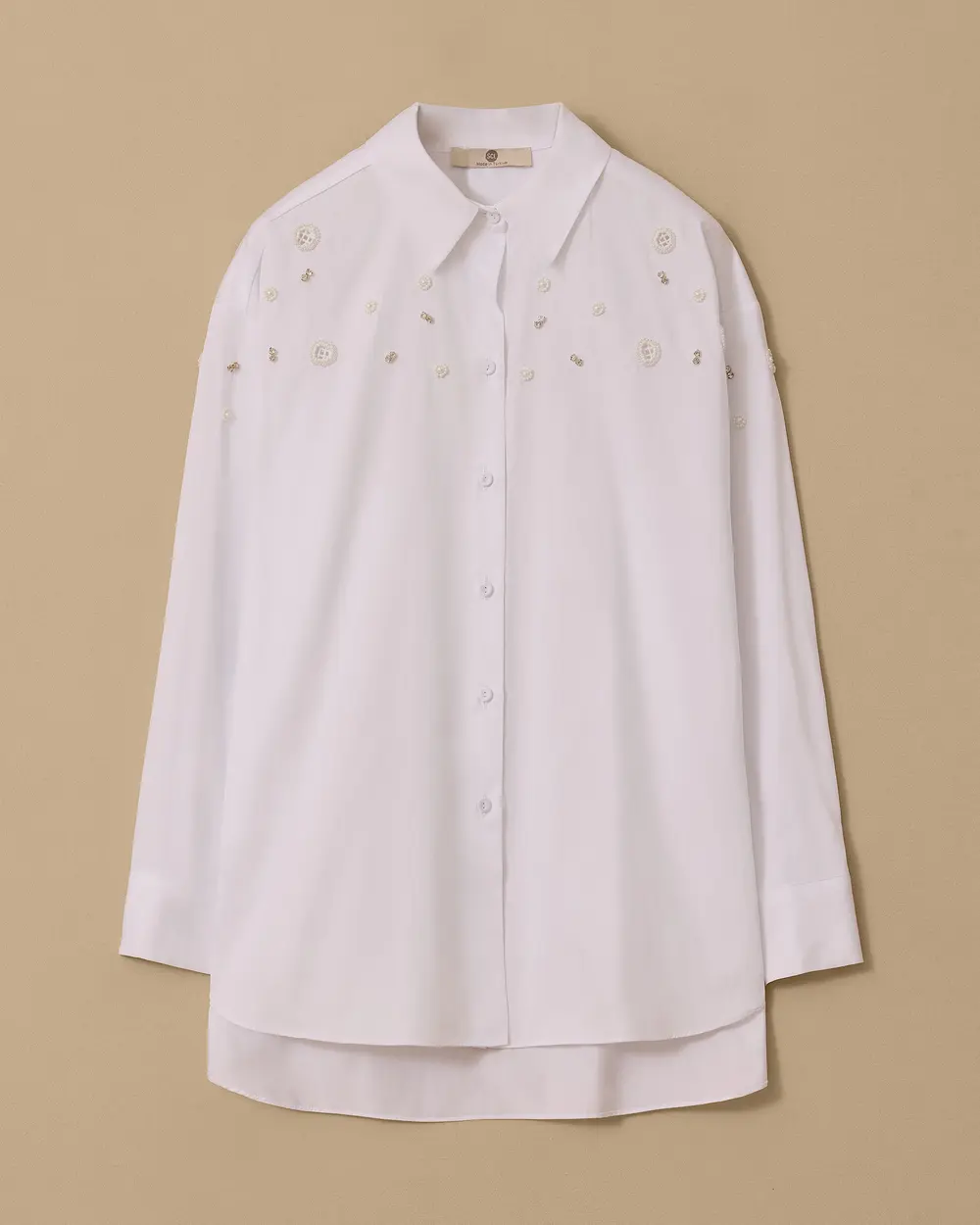Stone Detailed Cotton Shirt