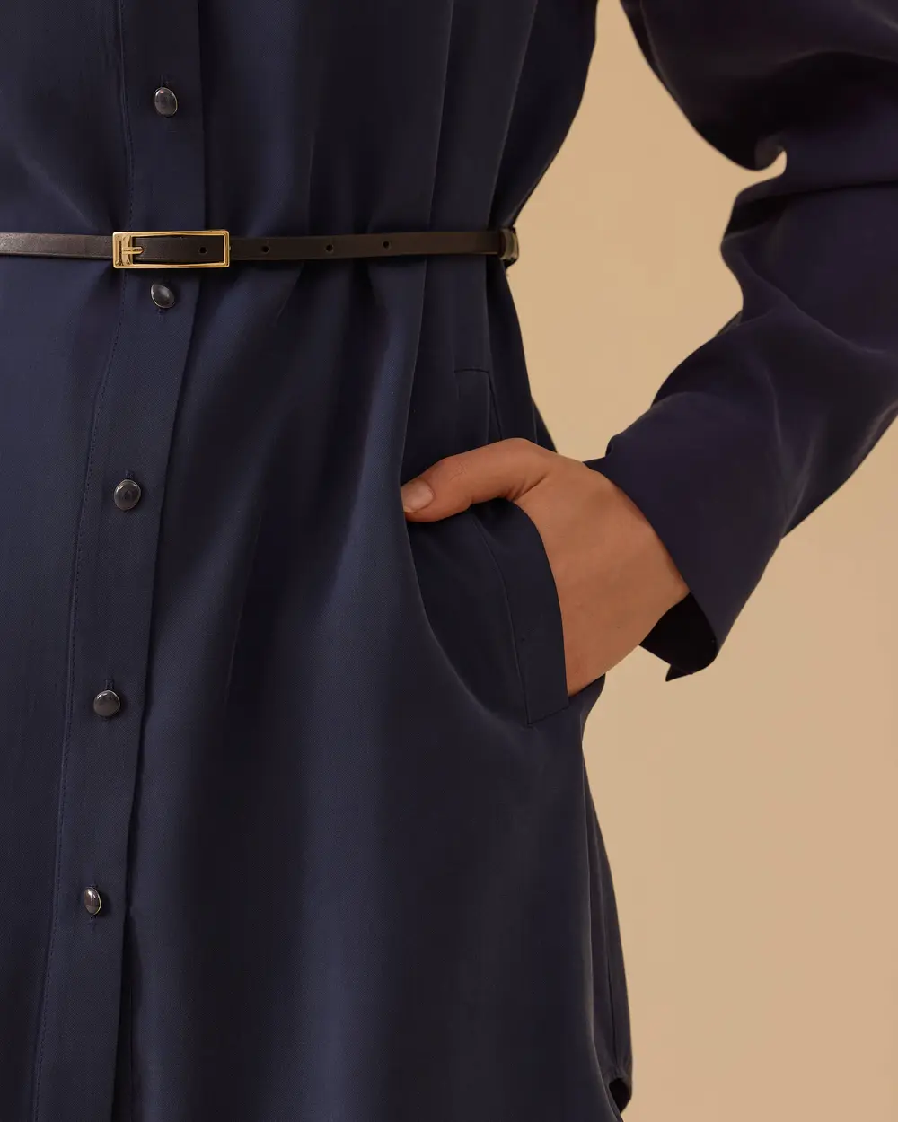 Belted Pocket Detailed Shirt