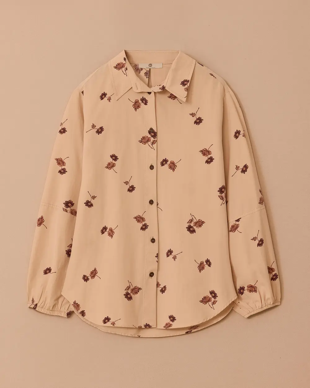 Çiçek Desenli Uzun Kollu Gömlek