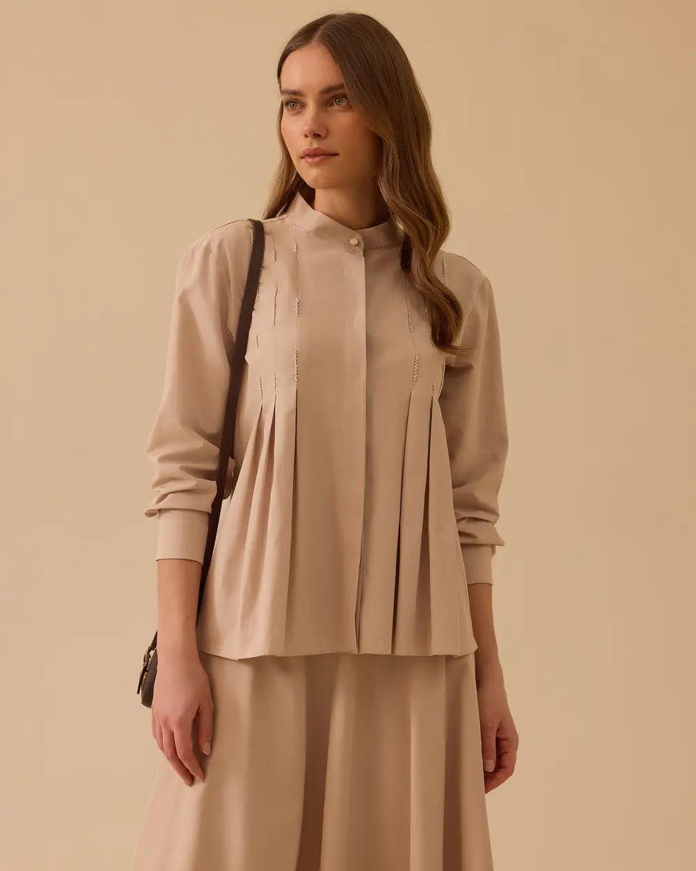 Pile Detaylı Koton Gömlek