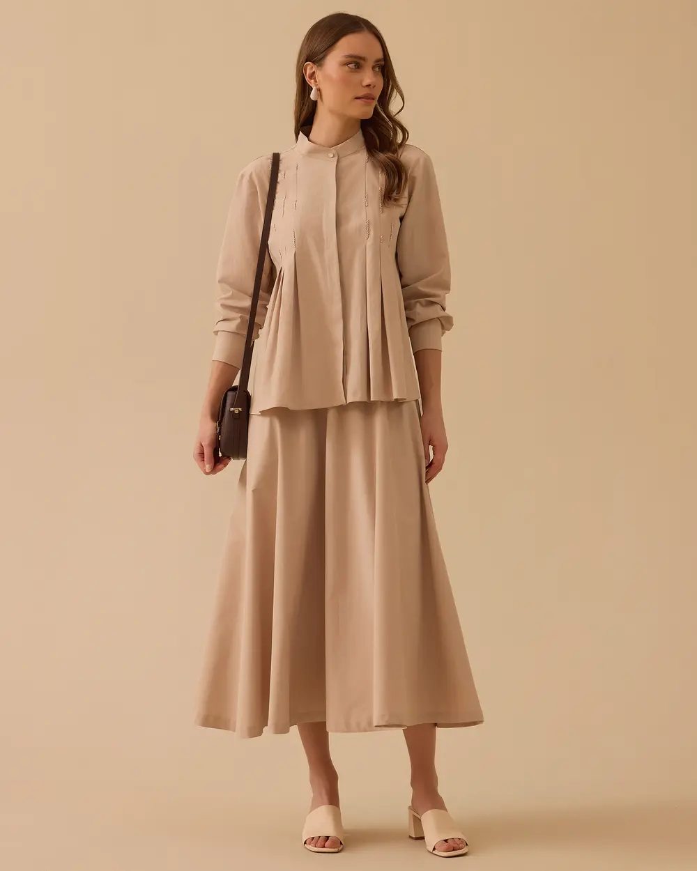 Pile Detaylı Koton Gömlek