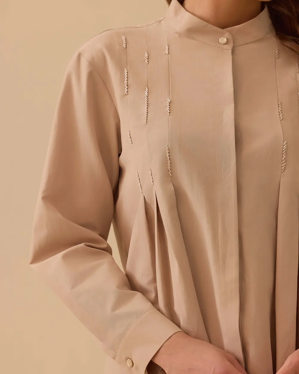 Pile Detaylı Koton Gömlek