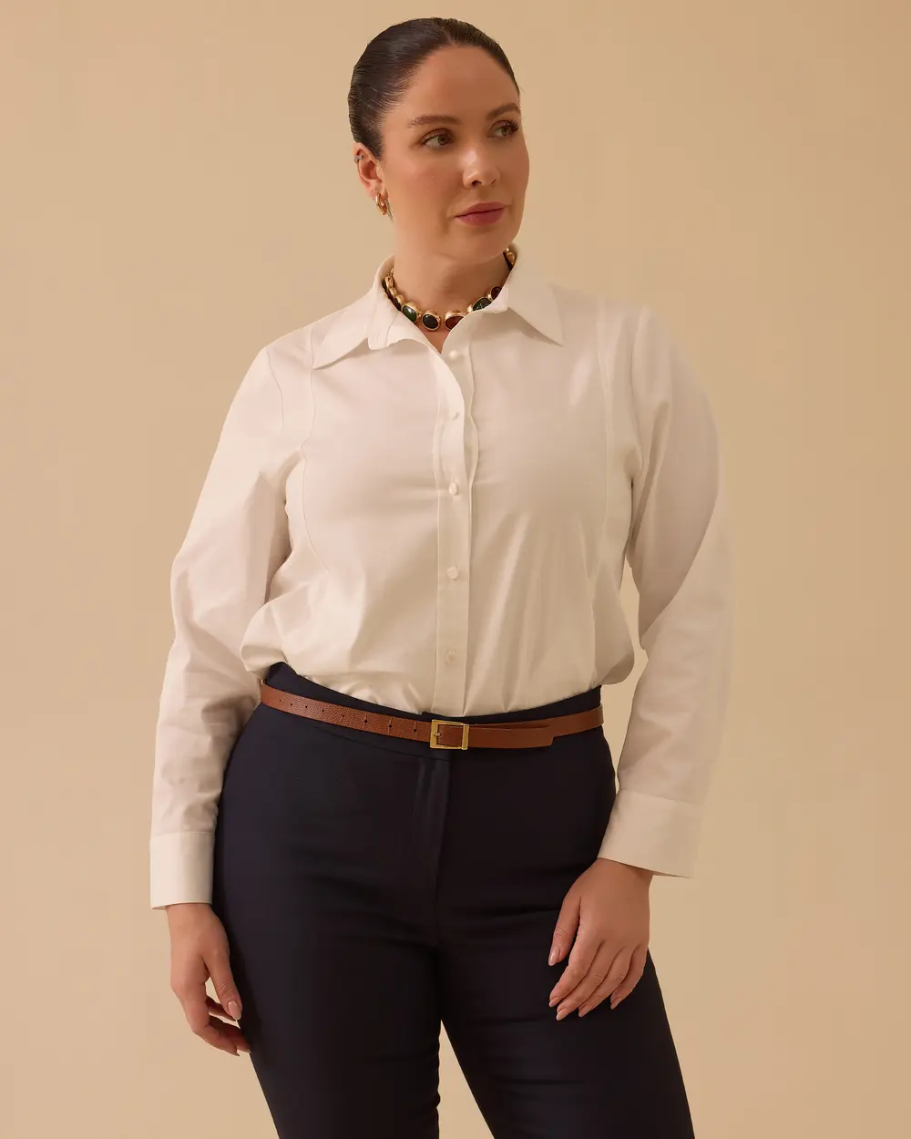 Büyük Beden Basic Koton Gömlek