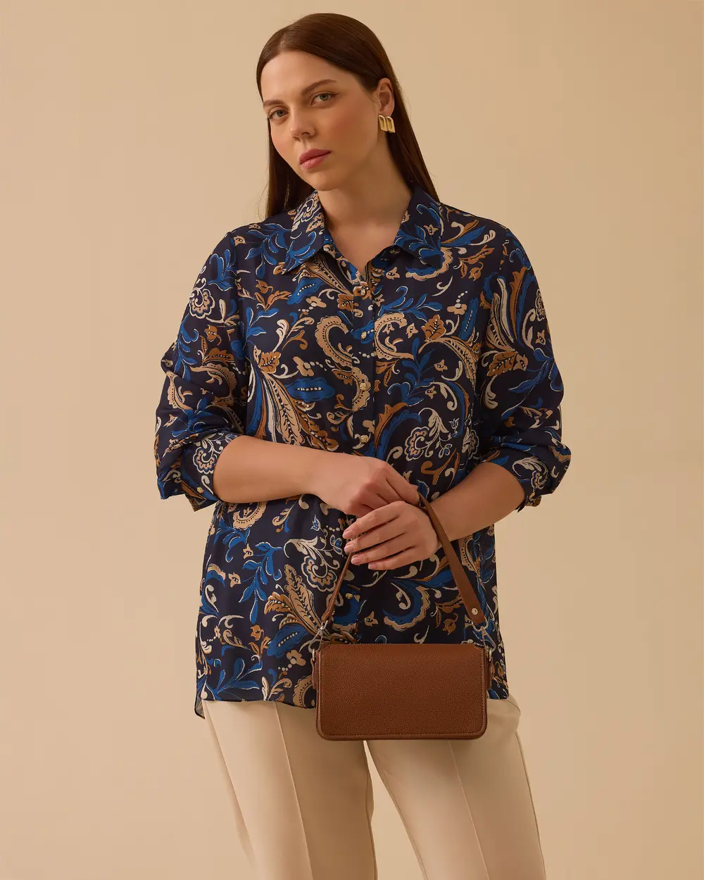 Büyük Beden Desenli Gömlek