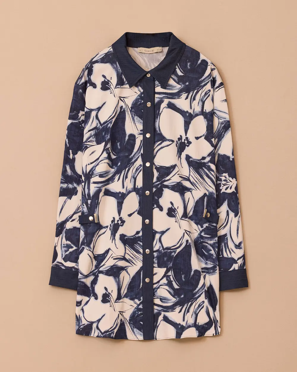 Plus Size Floral Patterned Shirt