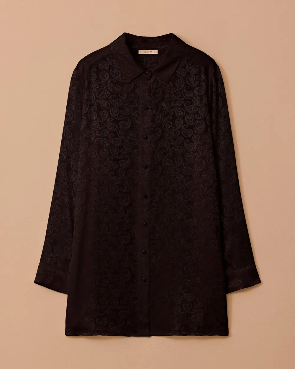 Plus Size Patterned Jacquard Shirt