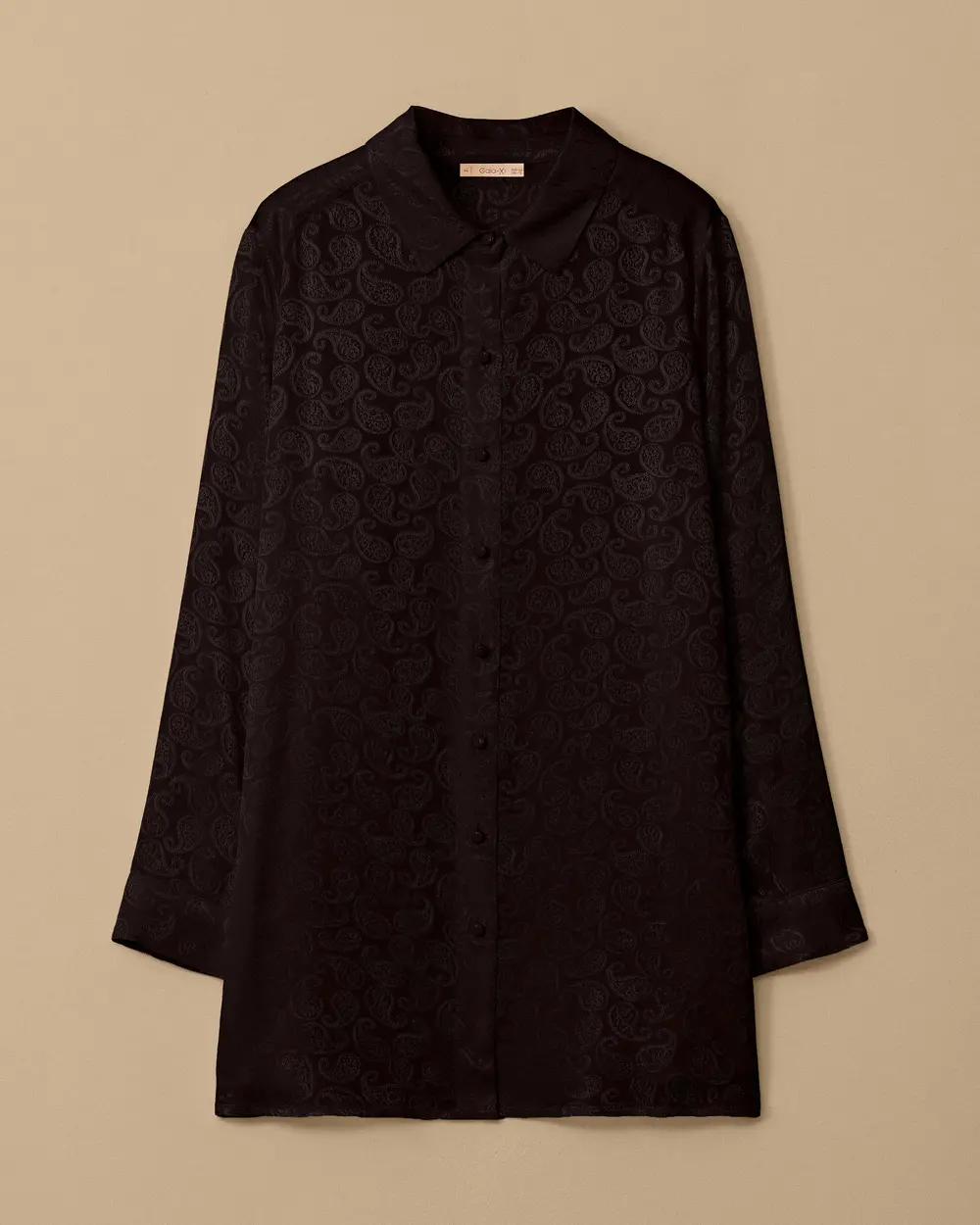 Plus Size Patterned Jacquard Shirt