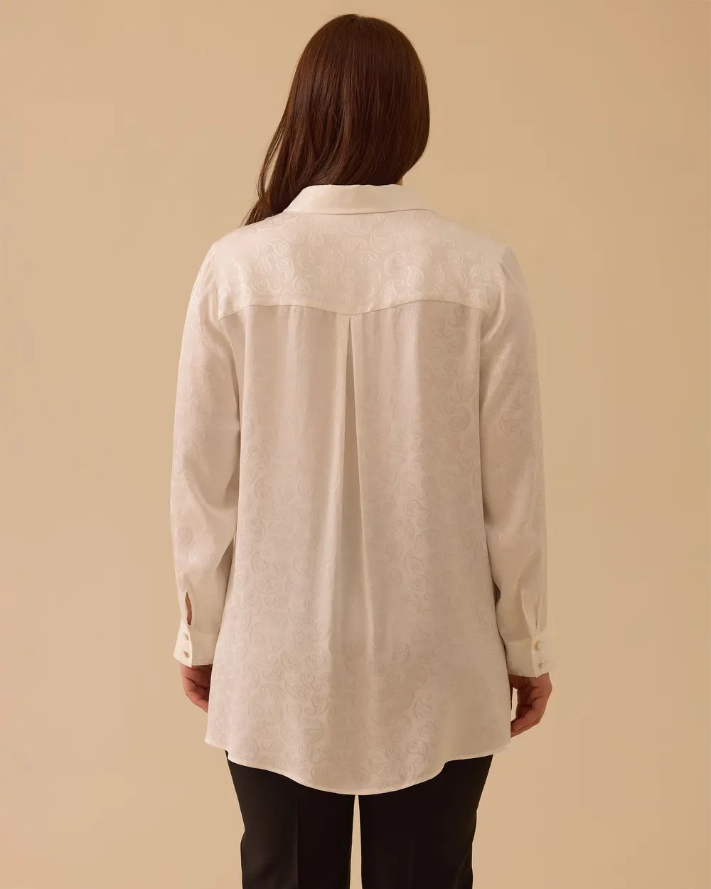 Plus Size Patterned Jacquard Shirt