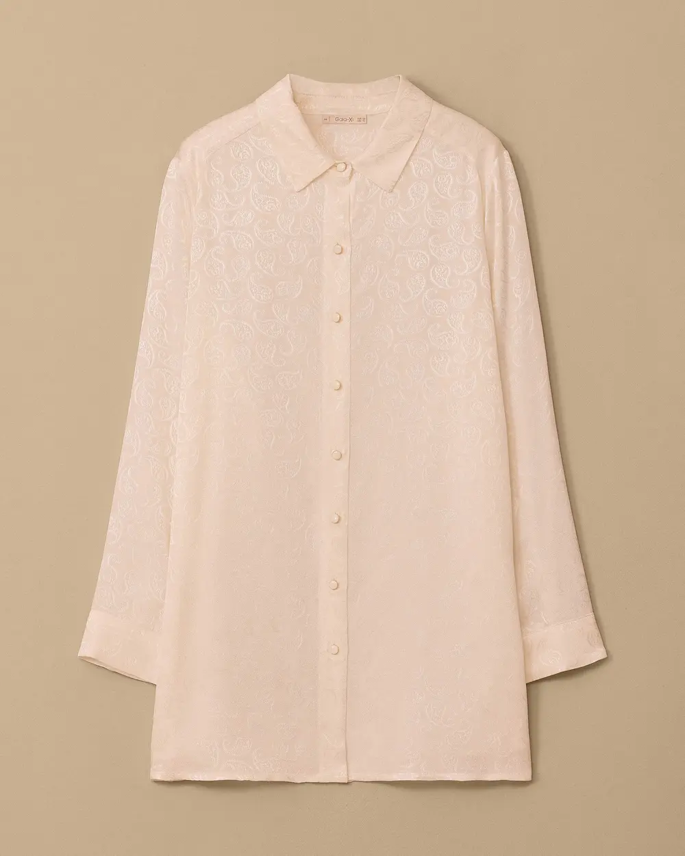 Plus Size Patterned Jacquard Shirt