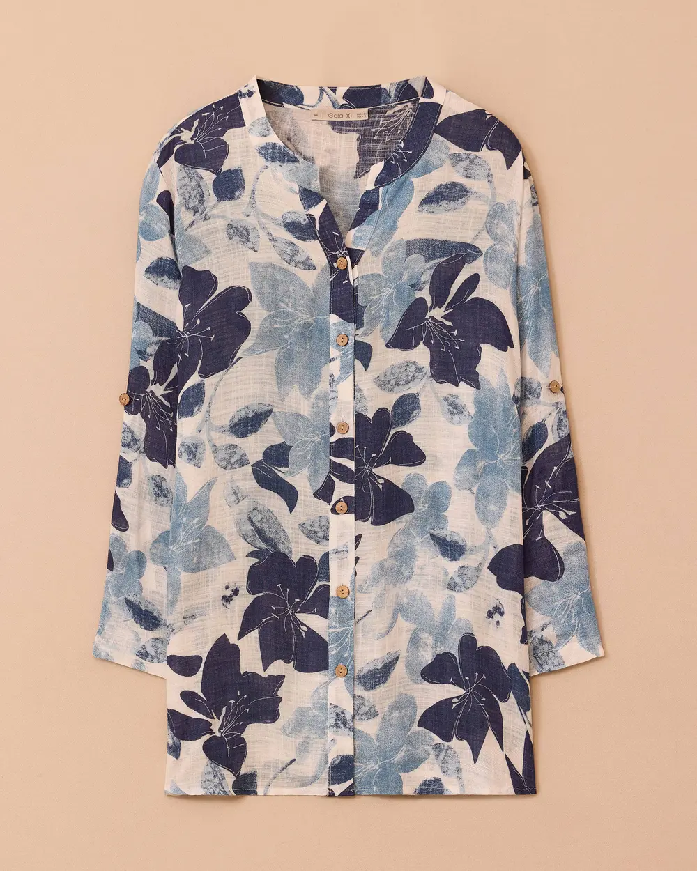 Plus Size Patterned Button Shirt