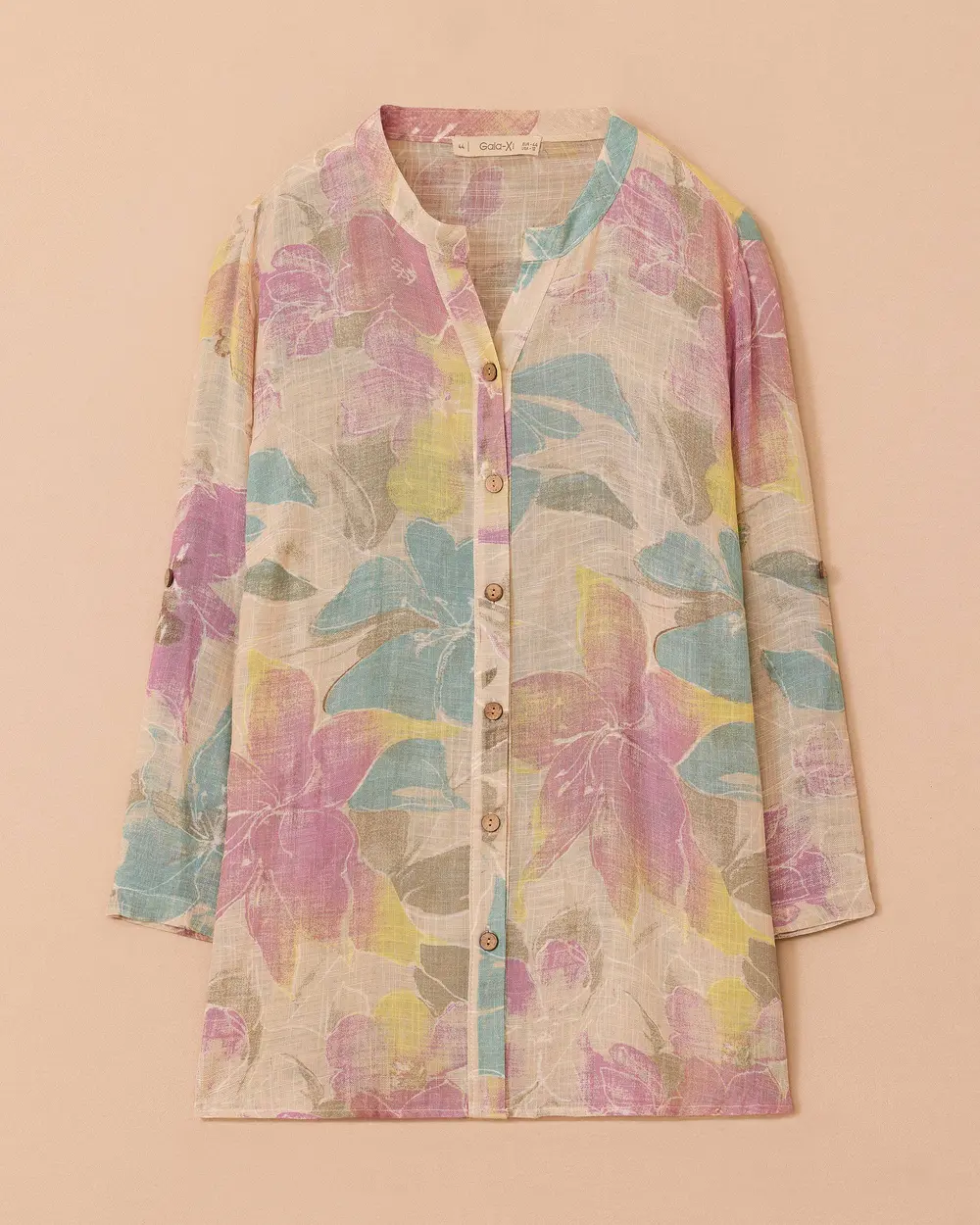 Plus Size Patterned Button Shirt