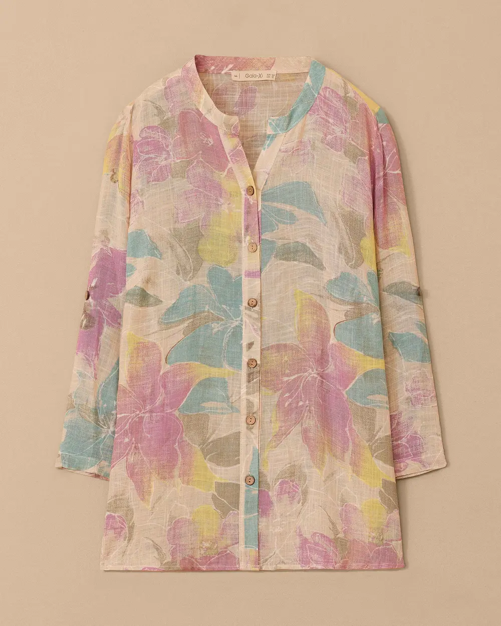 Plus Size Patterned Button Shirt