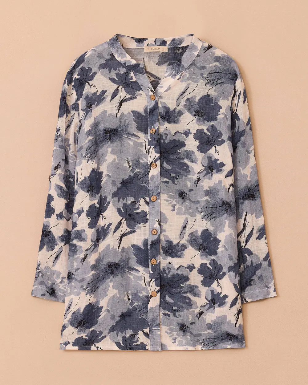 Plus Size Patterned Button Shirt