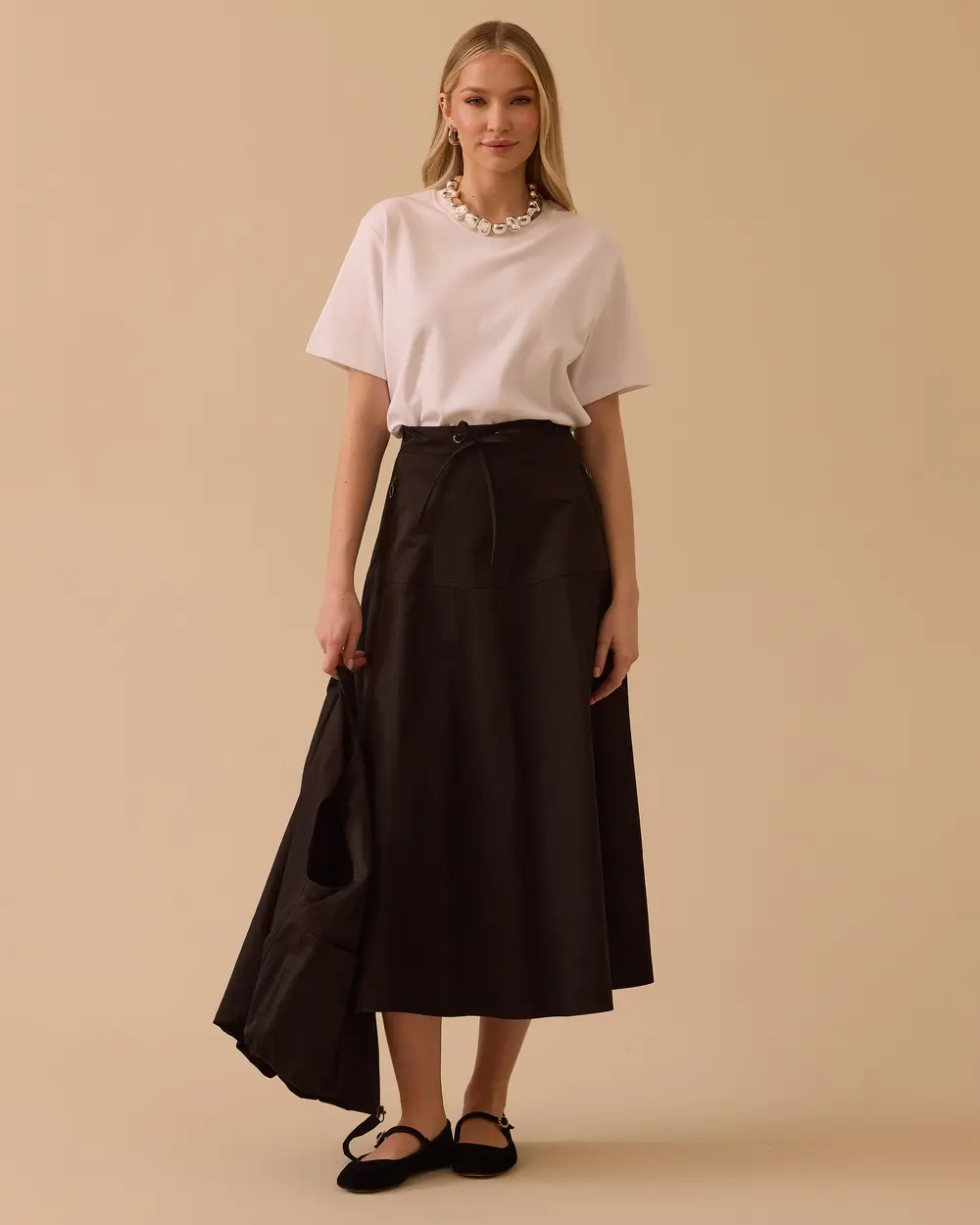 Cepli Bağlama Detaylı Paraşüt Etek