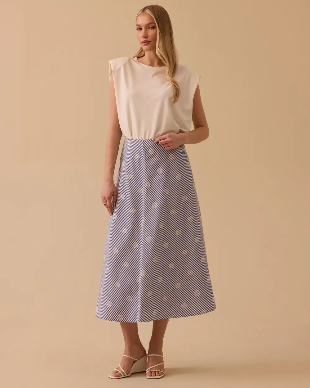 Çizgili Midi Etek