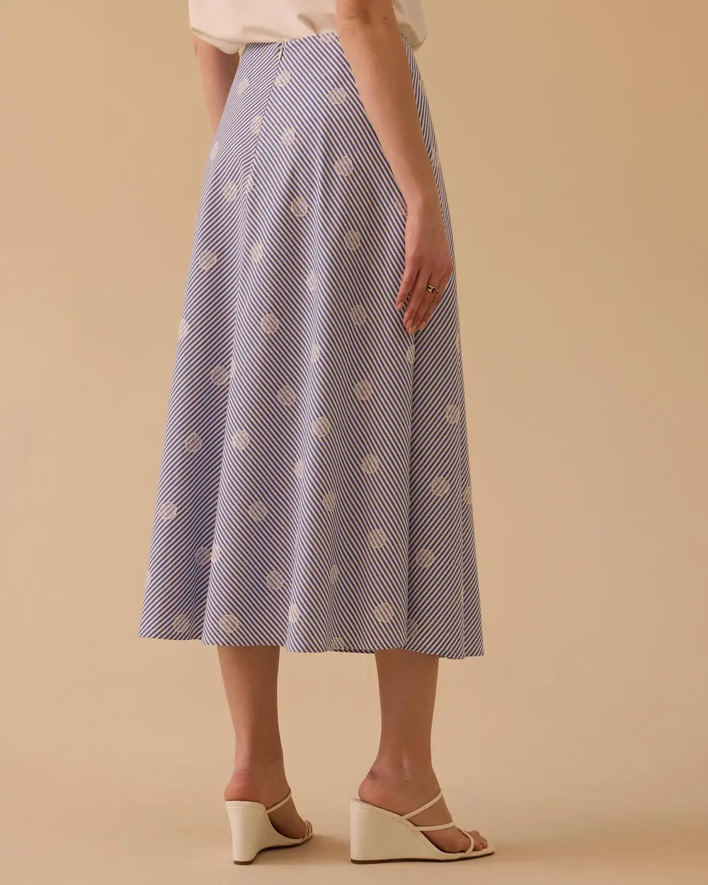 Çizgili Midi Etek