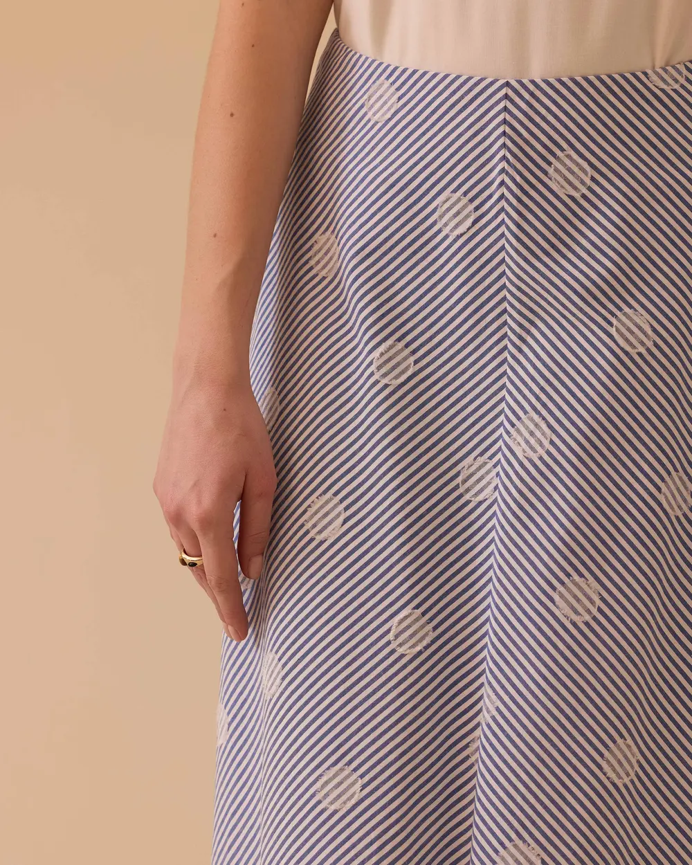 Çizgili Midi Etek