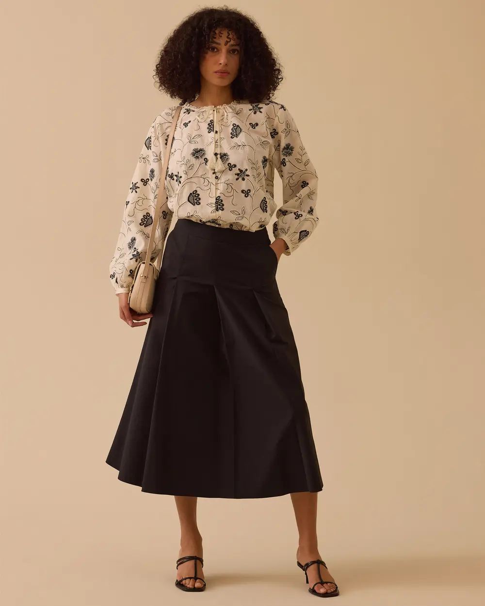 Pile Detaylı Cepli Etek