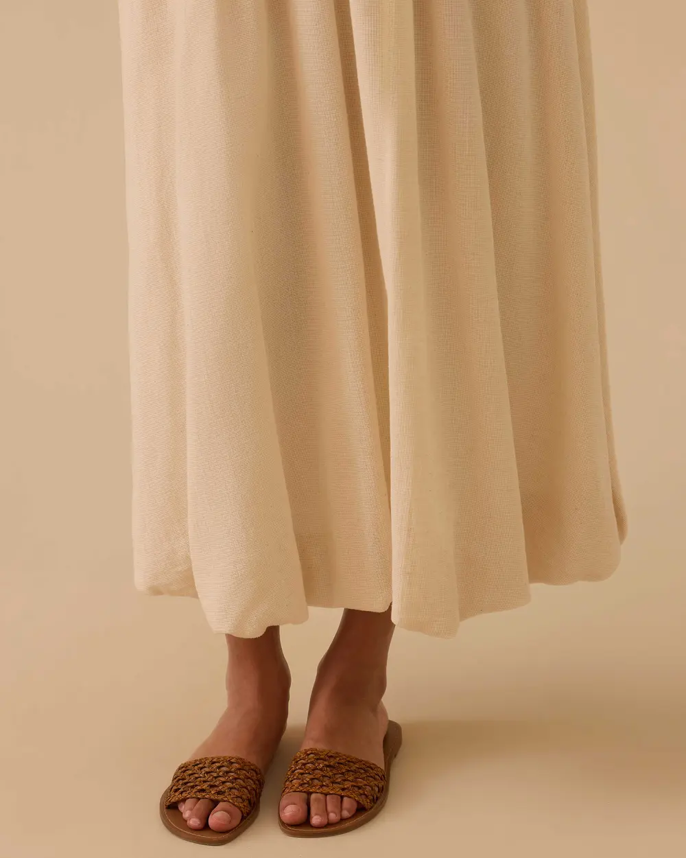 Elastic Waist Maxi Skirt