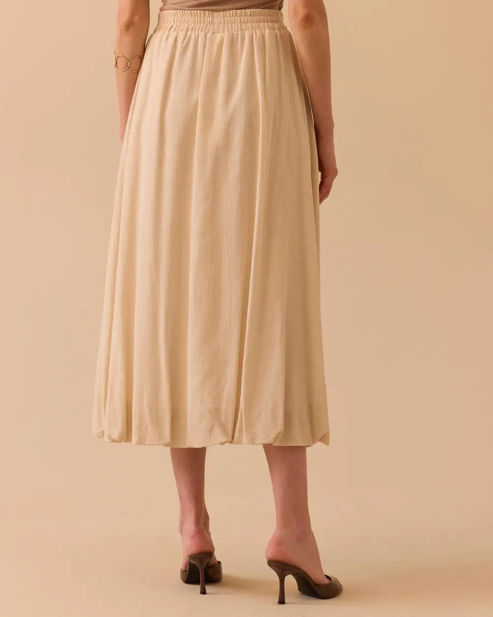 Elastic Waist Maxi Skirt