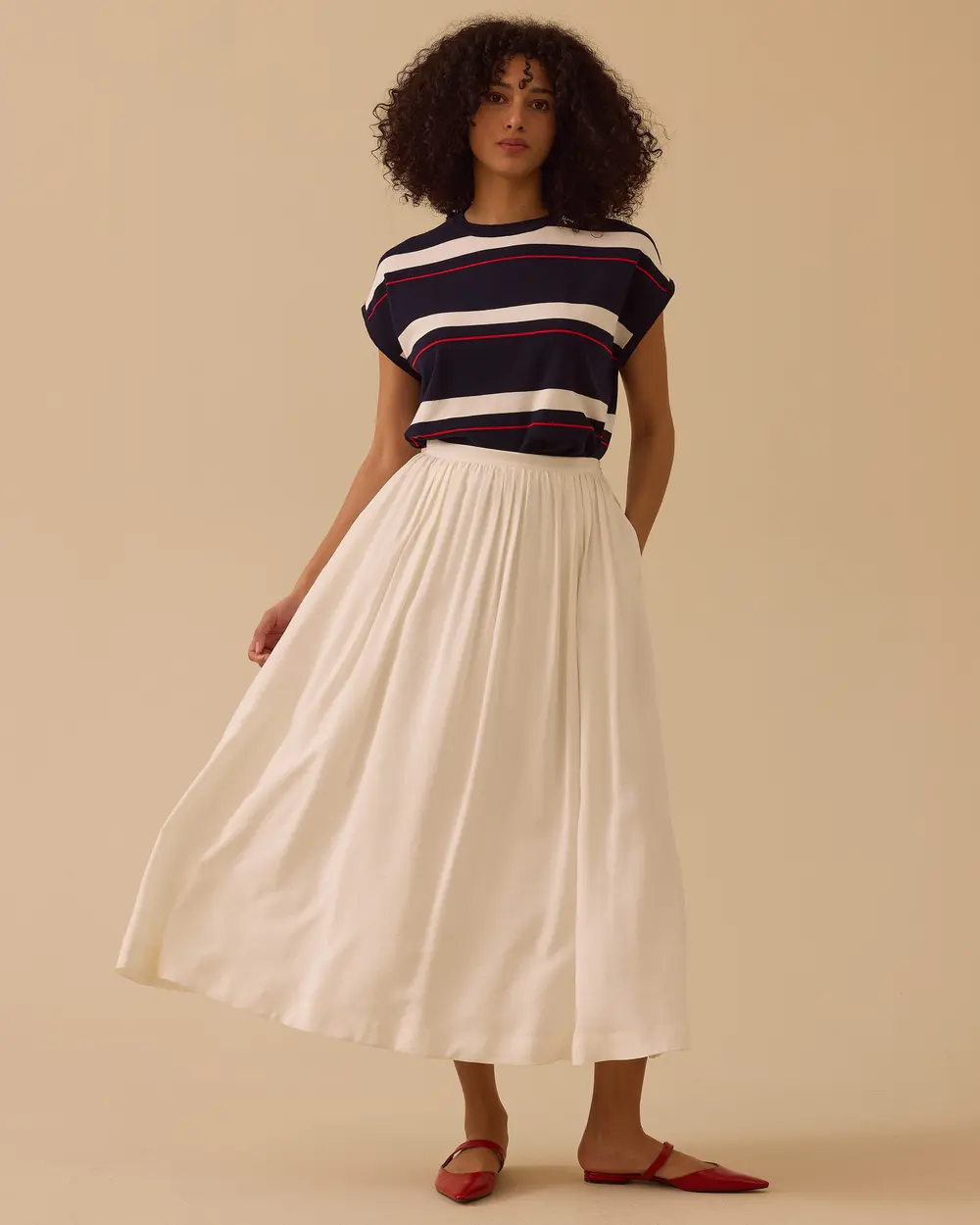 Pleated Long Skirt