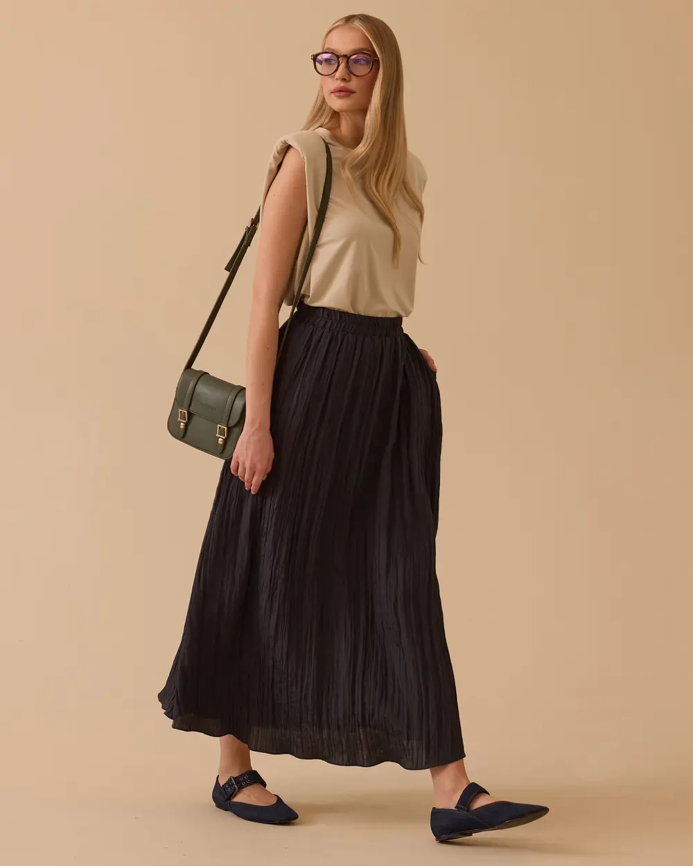 Elastik Bel Uzun Etek