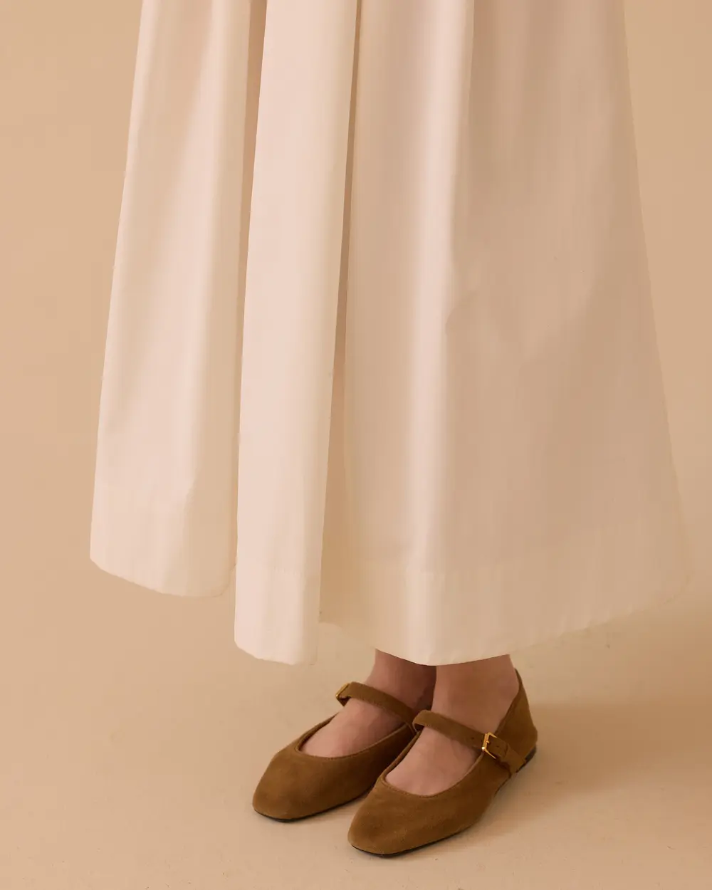 Pile Detaylı Elastik Bel Kloş Etek