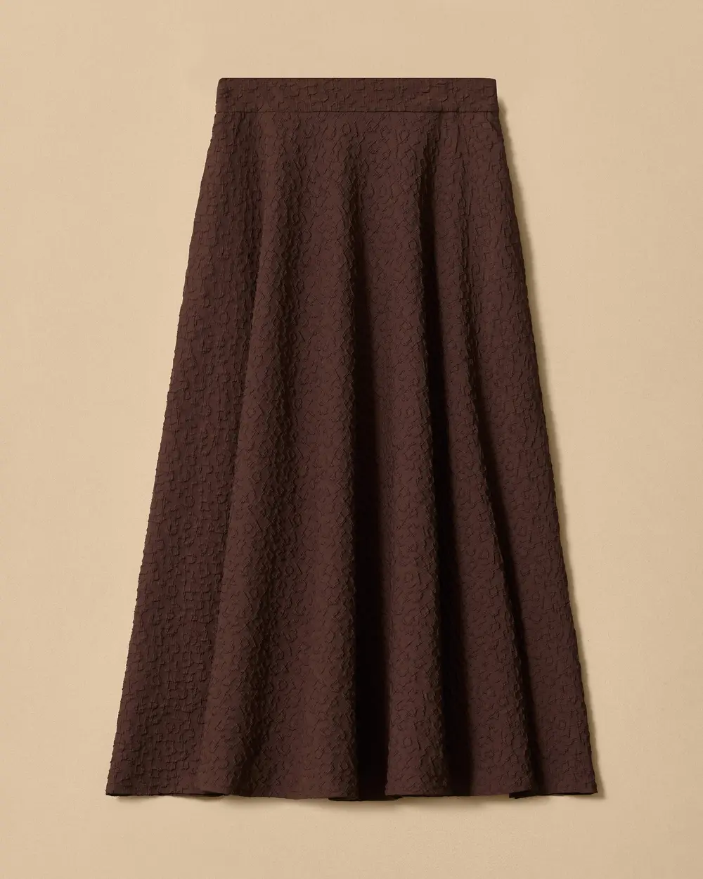 Seersucker Flared Skirt