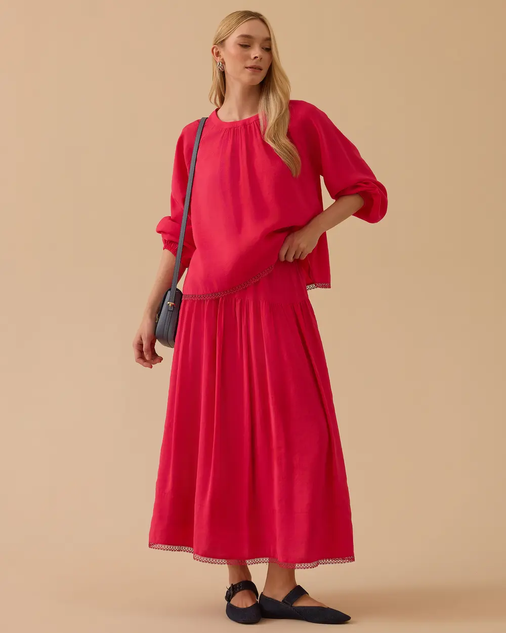 Fisto Detaylı A Kesim Uzun Etek