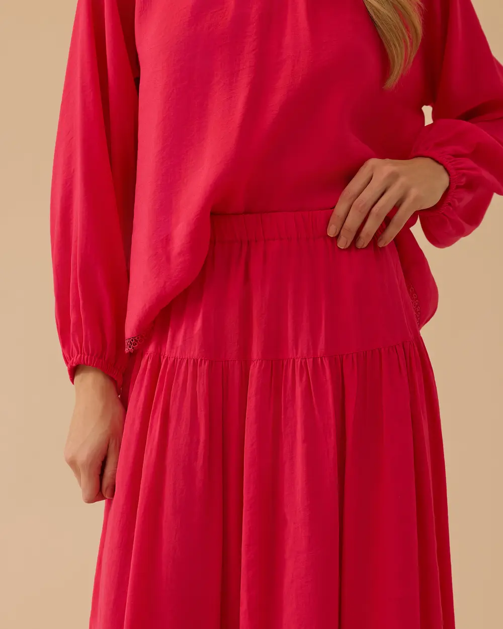 Fisto Detaylı A Kesim Uzun Etek